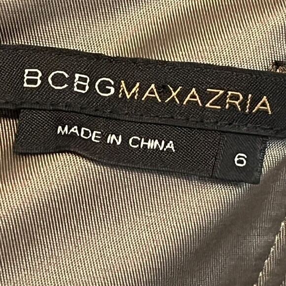 BCBGMaxazria BCBG Strapless 100% Silk Y2K Babydoll Pleated Formal Party Dress 6 - Picture 12 of 16